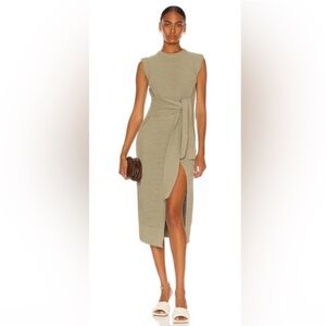 Jonathan Simkhai Jenae Ribbed Knit Tank Dress in Sage